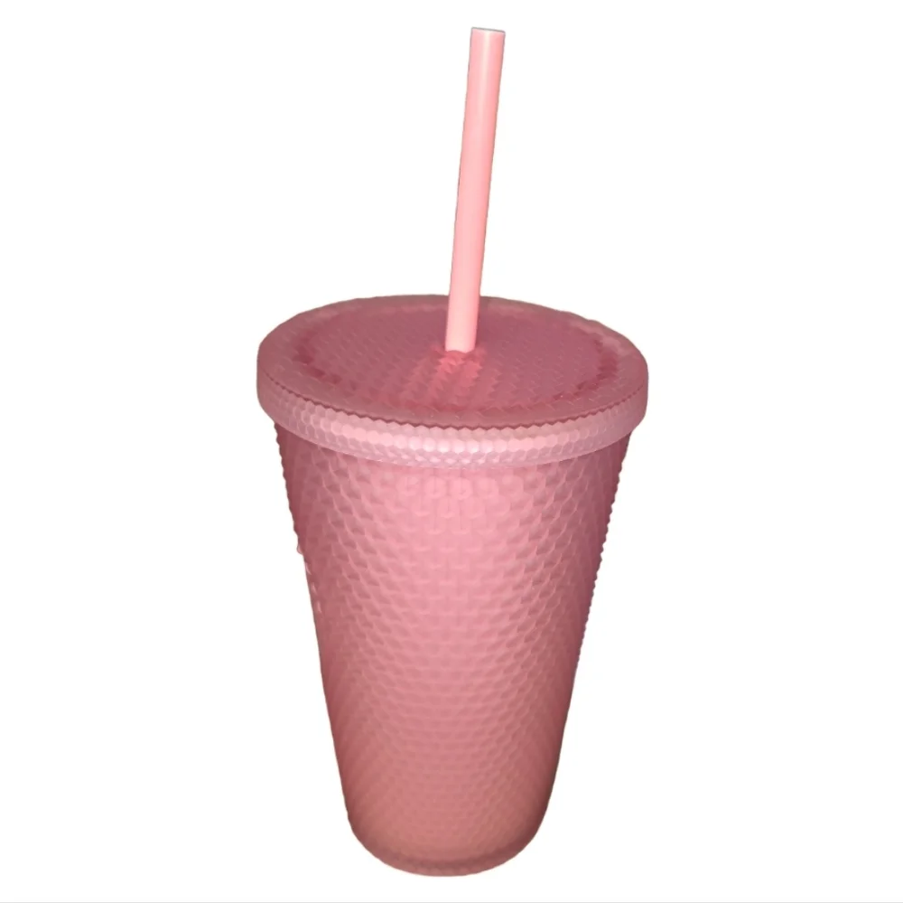 Starbucks Pink Studded Pink Lemonade Tumbler With Straw Reusable Cold Cup‎ 16 Oz
